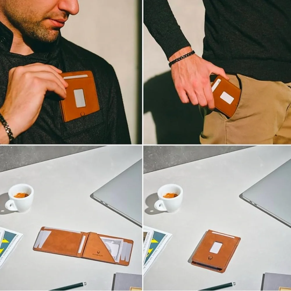 Donbolso Leather Wallets for Men with Coin Pocket